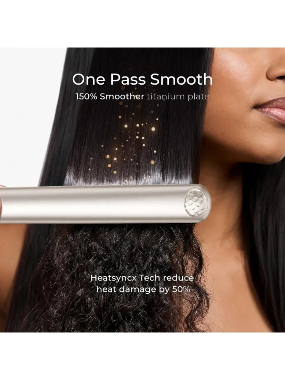 Portable 1-Inch Titanium Flat Iron & Curling Straightener - Fast Heat, Dual